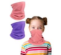 Kiiwah 2 Pièces Cache-Cou Enfants, Hiver Tour de cou Enfant Thermique Snood pour Fille Garcon Multifonction Echarpe Coupe-vent de Plein Air Sports Ski