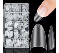 Kiiwah 300 Pièces Demi Capsules Ongles, Artificiel Faux Ongles Capsules avec Lignes de Positionnement French Acrylique Nail Extension Tips pour les Studios de Manucure et Home Nail Art