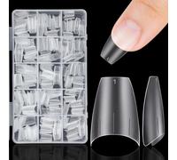 Kiiwah 300 Pièces Demi Capsules Ongles, Artificiel Faux Ongles Capsules avec Lignes de Positionnement French Acrylique Nail Extension Tips pour les Studios de Manucure et Home Nail Art