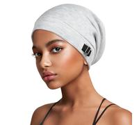 Kiiwah Bonnet Satin Cheveux Nuit, Unisexe Slouchy Beanie avec Doublure en Satin pour Dormir Bonnet de Soin Capillaire en Soie Bonnet Tricoté Doublé en Soie pour Femme et Homme