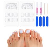 Kiiwah Faux Ongles Pied Blanc in 12 Tailles, Faux Ongles d'Orteil Court de Couverture Complète, 48pcs French Manucure Court pour Pieds, French Capsule Ongle Pied pour Femme Fille Manucure