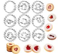 Kiiwah Lot de 9 Emporte-Piece Patisserie Noel, Moule à Biscuit Noel en Acier Inoxydable pour Linzer Biscuits Patisserie Fromage Cookie