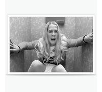 KIJDID Impression sur toile de films comédies en noir et blanc, motif poussins blancs, décoration murale de salle de bain, 30,5 x 40,6 cm, sans cadre