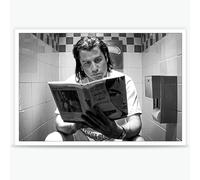 KIJDID Poster rétro Pulp Fiction de Vincent Vega sur toile pour salle de bain, appartemen - Décoration murale esthétique pour salle de bain, appartemen - 40,6 x 61 cm - Sans cadre