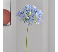 KIJING Lot de 3 fleurs d'agapanthe artificielles - 75 cm - Décoration de vase pour mariage, maison, bureau, arrangement floral, fête, festival (bleu)