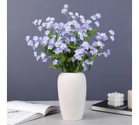 KIJING Lot de 6 fleurs artificielles Myosotis - Tiges florales artificielles pour arrangements en soie, mariage, décoration d'intérieur (violet)