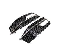 KIJKDSR Pour A-udi A4 S-line S4 B8.5 8K 2013 2014 2015 Voiture Pare-chocs Avant Inférieur Antibrouillard Lampe Grille Lunette Garniture Nid D'abeille(Chrome black)