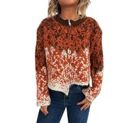 KIJSKKOPO Cardigan Court en Tricot Bleu pour Femme, Manches Longues, Col Ras du Cou, Fermeture Éclair, Dégradé, Ourlet Irrégulier, Veste Pull en Tricot, Automne Hiver, Élégant, Coupe Slim, Top