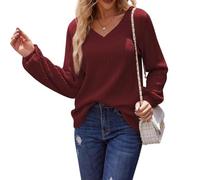 KIJSKKOPO Chemisier À Rayures Torsadées Et Col en V pour Femme, Tunique Kaki À Manches Longues, Pull Over, Coupe Slim Décontractée, Idéal pour Le Travail Au Quotidien Ou Au Bureau, Haut Élég