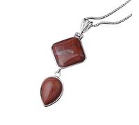 KIJSKKOPO Collier En Argent Avec Pendentif En Pierre Naturelle En Forme De Goutte D'Eau, Turquoise Reiki, Double Couche, Énergie, Cristal, Pierre Précieuse, Cadeau Élégant pour Femme Et Mam