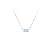 KIJSKKOPO Collier En Argent Sterling 925 Avec Pierre De Naissance De Décembre, Collier Ras Du Cou Réglable Carré Plaqué Or Blanc Incrusté Zircons Colorés, Bijoux Cadeaux pour Maman Et Femme D