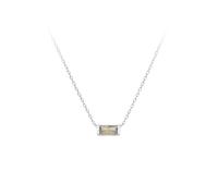 KIJSKKOPO Collier En Argent Sterling 925 Avec Pierre De Naissance De Décembre, Collier Ras Du Cou Réglable Carré Plaqué Or Blanc Incrusté Zircons Colorés, Bijoux Cadeaux pour Maman Et Femme A