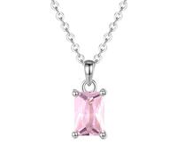 KIJSKKOPO Collier En Argent Sterling 925 Avec Pierre De Naissance De Décembre, Plaqué Or Blanc Incrusté Zircons Carrés Colorés, Chaîne Ras Du Cou Réglable, Bijoux Cadeaux pour Maman Et Femme