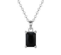 KIJSKKOPO Collier En Argent Sterling 925 Avec Pierre De Naissance De Décembre, Plaqué Or Blanc Incrusté Zircons Carrés Colorés, Chaîne Ras Du Cou Réglable, Bijoux Cadeaux pour Maman Et Femme