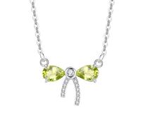 KIJSKKOPO Collier En Argent Sterling 925, Pendentif En Forme De Goutte D'Eau Incrusté De Zircons, Pierre Naissance, Collier Ras Du Cou Réglable, Bijoux Mariage, Cadeau D'Anniversaire, Vert Olive