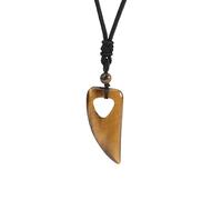 KIJSKKOPO Collier En Pierre D'Énergie En Cristal Naturel, Pierre D'Œil De Tigre Creuse Forme Dent De Loup, Pendentif En Perles, Collier Ras Du Cou Réglable En Corde, Bijoux Viking, Cadeau p