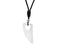 KIJSKKOPO Collier En Pierre D'Énergie En Cristal Naturel, Pierre D'Œil De Tigre Creuse Forme Dent De Loup, Pendentif En Perles, Collier Ras Du Cou Réglable En Corde, Bijoux Viking, Cadeau p