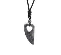 KIJSKKOPO Collier En Pierre D'Énergie En Cristal Naturel, Pierre D'Œil De Tigre Creuse Forme Dent De Loup, Pendentif En Perles, Collier Ras Du Cou Réglable, Bijoux Viking, Cadeau pour Femme