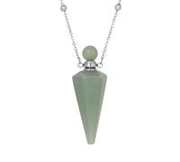 KIJSKKOPO Collier En Pierre Naturelle Avec Pendentif Diffuseur D'Huiles Essentielles Reiki Hexagonal Pointu 7 Chakras, Collier En Pierre Précieuse Énergétique, Bijoux Cadeau En Aventurine