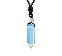 KIJSKKOPO Collier Hexagonal En Pierres D'Énergie Naturelle, Pendentif En Perles De Cristal Reiki Des 7 Chakras, Collier Ras Du Cou Réglable, Bijoux Viking, Cadeau pour Femmes, Hommes, Adolescents,