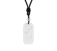 KIJSKKOPO Collier Pendentif Rectangulaire En Pierre Naturelle, Reiki Aventurine Verte Carrée Facettes Énergie Pierre Précieuse Corde Réglable Tressée Collier Bijoux Cadeau pour Femmes Hommes Cr