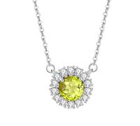 KIJSKKOPO Collier Rond En Argent Sterling 925, Incrustation D'Argent, Grenat Rouge, Zircon Taillé En Fleur, Pendentif Pierre Naissance, Collier Ras Du Cou Réglable, Bijoux Mariage, Anniversaire, C