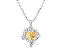 KIJSKKOPO Colliers En Argent Sterling 925 En Forme De Cœur pour Femmes, Pendentif En Forme D'Étoile Météore Incrustée De Zircon Violet Taillé, Collier Ras Du Cou Réglable, Bijoux Mariage, Cad