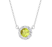 KIJSKKOPO Colliers En Argent Sterling 925 pour Femmes, Incrustation Ronde Torsadée En Zircon Taillé De 6 Mm, Pendentif Pierre Naissance, Collier Ras Du Cou Réglable, Bijoux Fête De Mariage, Cade