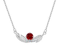 KIJSKKOPO Colliers En Argent Sterling 925 pour Femmes, Pendentif En Forme Plume Argent Incrusté De Zircon Bleu Rond, Pierre Naissance, Collier Ras Du Cou Réglable, Bijoux Mariage, Cadeau D'Annive
