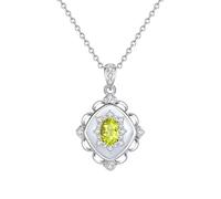 KIJSKKOPO Colliers En Argent Sterling 925 pour Femmes, Pendentif En Zircon Ovale Incrusté De Losange, Collier Ras Du Cou Réglable, Bijoux Avec Pierre Naissance, Cadeau Mariage, D'Anniversaire, Pie
