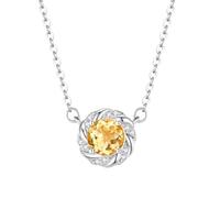 KIJSKKOPO Colliers En Argent Sterling 925 pour Femmes, Pendentif Rond Torsadé En Zircon Taillé De 6 Mm, Pierre Naissance, Collier Ras Du Cou Réglable, Bijoux Fête De Mariage, Cadeau D'Anniversai