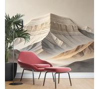 KIJSKKOPO Papier Peint Mural Silk Mountain 450 X 315 cm, Motif Falaise Stratifiée En 3D, Paysage de Montagne En Terrasses, Idéal pour La Décoration Du Salon, de La Chambre Ou de La Salle À Mange