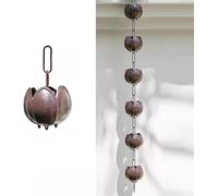 KIJyfgTR Chaîne de captage de Pluie de Drainage d'avant-Toit, chaîne de Pluie décorative de Jardin extérieur for becs vers Le Bas de gouttière de Toit de Temple(Aluminium,1m/3ft)