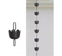 KIJyfgTR Chaîne de captage de Pluie de Drainage d'avant-Toit, chaîne de Pluie décorative de Jardin extérieur for becs vers Le Bas de gouttière de Toit de Temple(Cooper,4m/10.2ft)