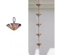 KIJyfgTR Chaîne de captage de Pluie de Drainage d'avant-Toit, chaîne de Pluie décorative de Jardin extérieur for becs vers Le Bas de gouttière de Toit de Temple(Style2,1.5m/5ft)