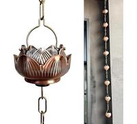 KIJyfgTR Chaîne de Pluie chaînes de collecteur de Pluie plaquées en cuivre, chaîne de capteur de Pluie for Guide de Toit Eau de Pluie(150cm (59"))