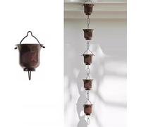 KIJyfgTR Chaîne de Pluie en Aluminium, gouttière de chaîne de Pluie de Fleurs, Tuyau de Descente de gouttière de chaîne de Pluie décorative,(Style1,2.6m/8.5ft)