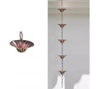 KIJyfgTR Chaîne de Pluie en Aluminium, gouttière de chaîne de Pluie de Fleurs, Tuyau de Descente de gouttière de chaîne de Pluie décorative,(Style2,2.6m/8.5ft)