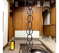 KIJyfgTR Chaîne de Pluie/inverseur/Anneau de chaîne for Tuyau de Descente de gouttière, Affichage de Maison de Villa de Patio en Anneau(150cm (5ft))