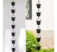 KIJyfgTR Chaînes de Pluie pétales chaînes de Pluie en Aluminium, chaîne Attrape-Pluie for Affichage de Cour et Drainage des Avant-toits(300cm/10ft)