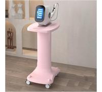 KIJyfgTR Chariot de Salon en ABS avec roulettes, Chariot à roulettes, Colonne épaissie, Chariot à roulettes for Salon, Plateau à Instruments, Chariot de Salon(Pink,Without Shelf)