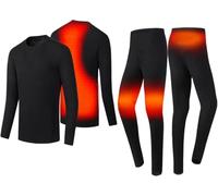 KIJyfgTR Ensemble de sous-vêtements Chauffants for l'hiver, sous-vêtements Thermiques Chauffants USB, caleçons Longs Chauffants électriques, Pyjamas en Polaire, vêtements de Ski(Man,3X)