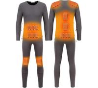 KIJyfgTR Ensemble de sous-vêtements Thermiques Chauffants électriques en Velours épais for l'hiver(Grigio,4X)