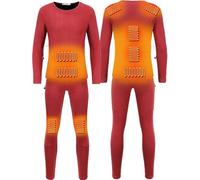 KIJyfgTR Ensemble de sous-vêtements Thermiques Chauffants électriques en Velours épais for l'hiver(Rosso,2X)