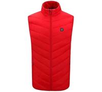 KIJyfgTR Gilet Chauffant électrique Intelligent for Hommes et Femmes, Batterie Rechargeable Non Incluse(Rouge,M)