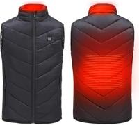 KIJyfgTR Gilet Chauffant Infrarouge USB for Enfants, imperméable, vêtement Thermique électrique d'hiver for Le Sport(Black,130)