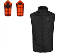 KIJyfgTR Gilet Chauffant Intelligent électrique for Hommes et Femmes, Veste chauffante légère (Pile Non Incluse).(Zone Noire 17,XL)