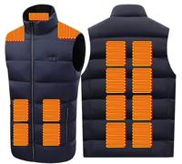 KIJyfgTR Gilet Chauffant USB, vêtement Chauffant, Gilet Chaud, Veste chauffante for Le Camping en Plein air (sans Batterie)(Blu,4XL(82.5-90kg))