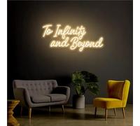 KIJyfgTR Panneau Lumineux néon LED vers l'infini et au-delà, enseigne Lumineuse for fenêtre, veilleuse Murale, 49x20cm