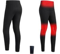KIJyfgTR sous-vêtements Thermiques Chauffants avec Batterie Externe, Haut ou Pantalon Thermique for Femme, for Le Ski en extérieur, Noir(Pant,3XL)